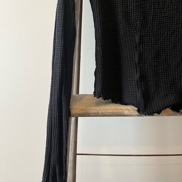 FREE PEOPLE | Make It Easy Thermal Turtleneck | Black - Picture 7 of 9